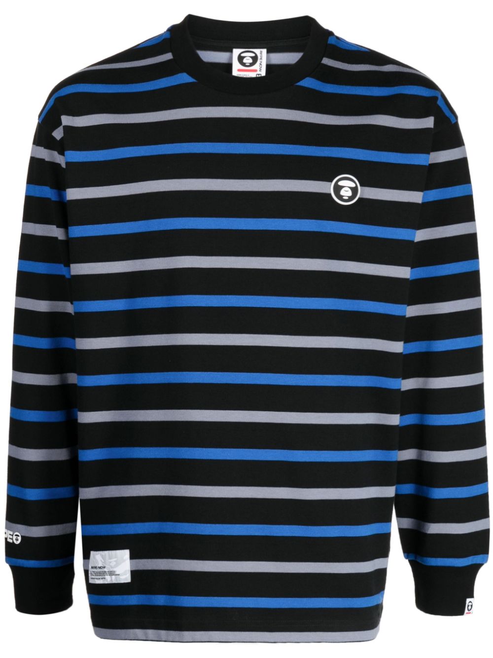 AAPE BY *A BATHING APE® striped long-sleeved T-Shirt - Black