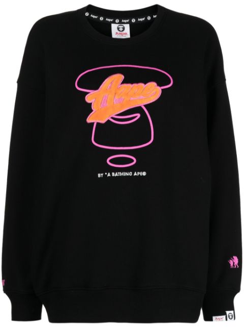 AAPE BY *A BATHING APE logo-embroidered cotton sweatshirt Women