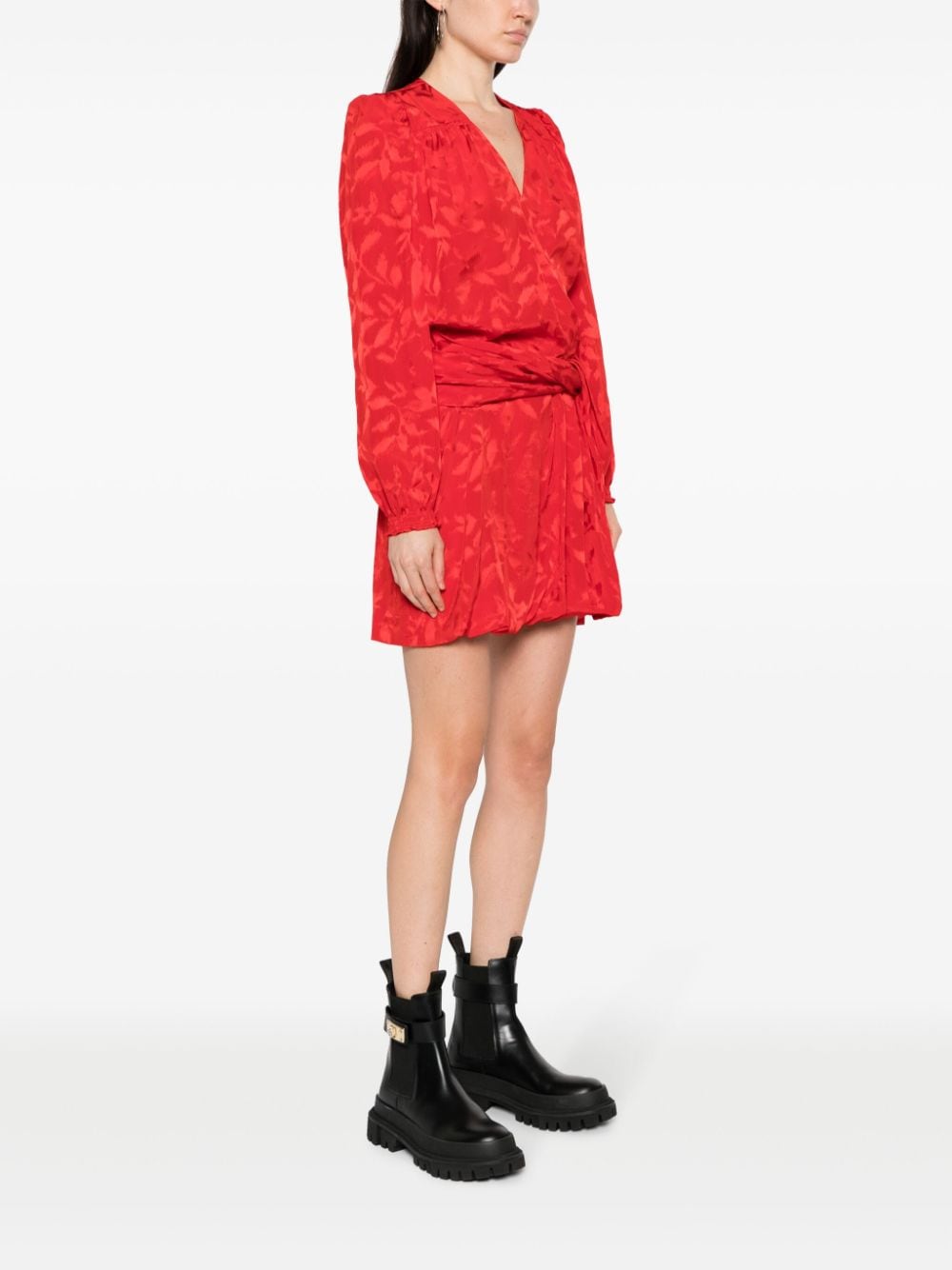 Zadig&Voltaire Midi-jurk met bloemen-jacquard Rood