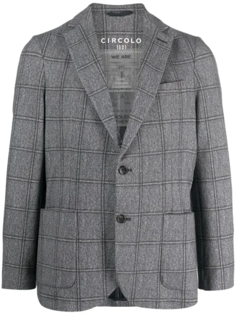 Circolo 1901 plaid-check single-breasted blazer