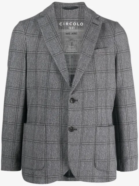 Circolo 1901 plaid-check single-breasted blazer