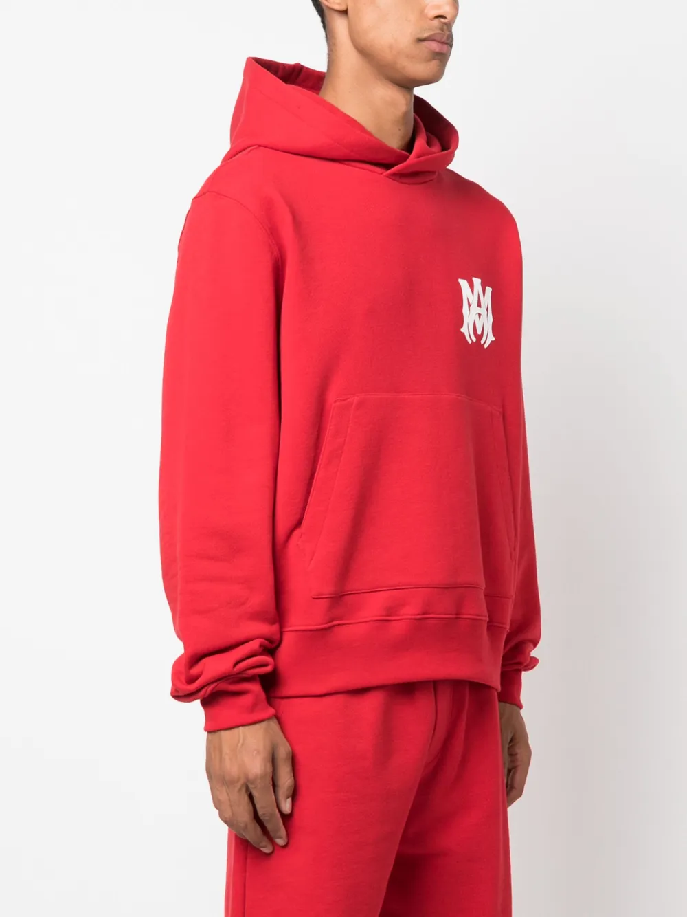 Amiri Long-sleeved Hooded Hoodie In Red
