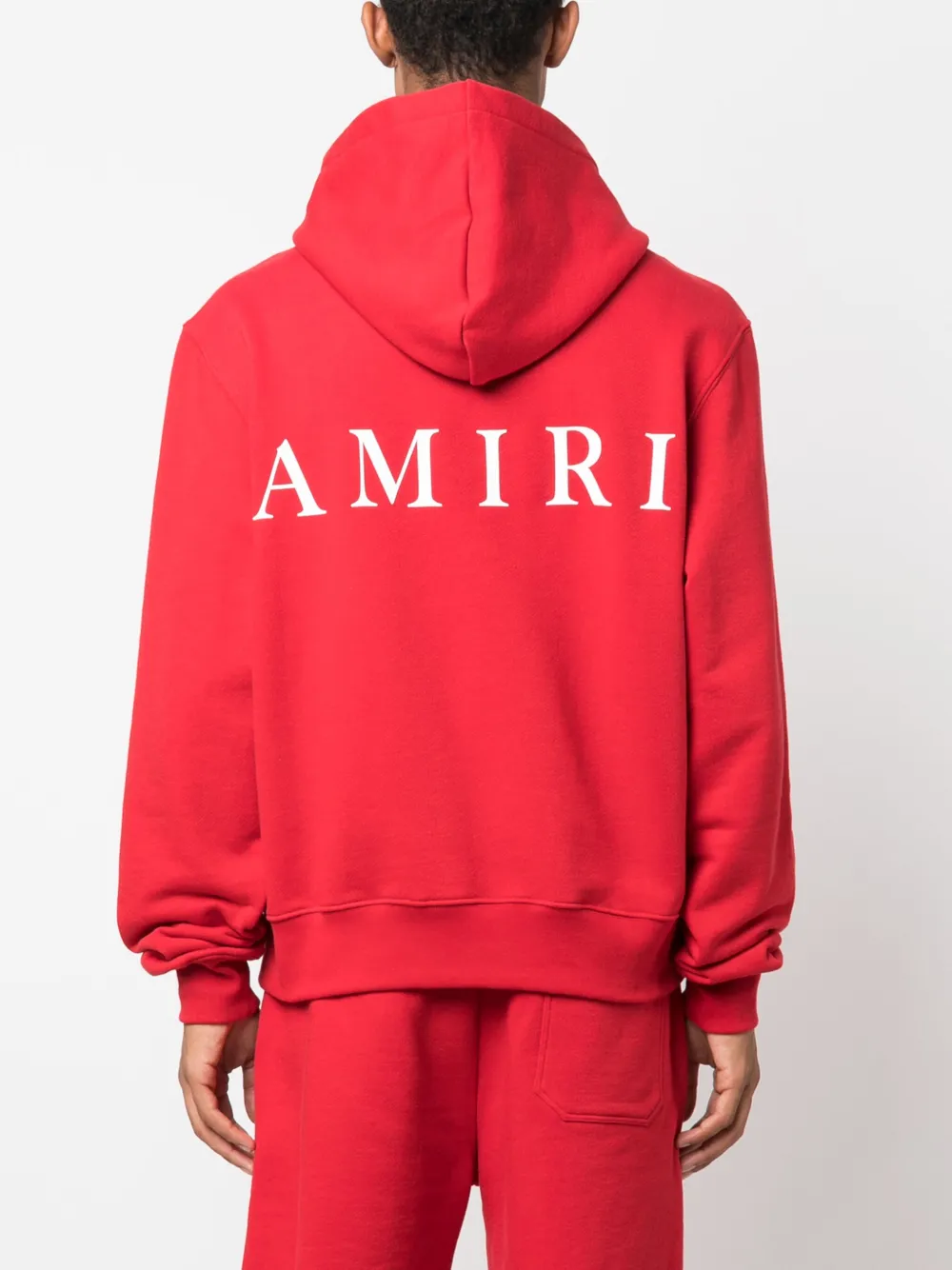 Amiri Long-sleeved Hooded Hoodie In Red