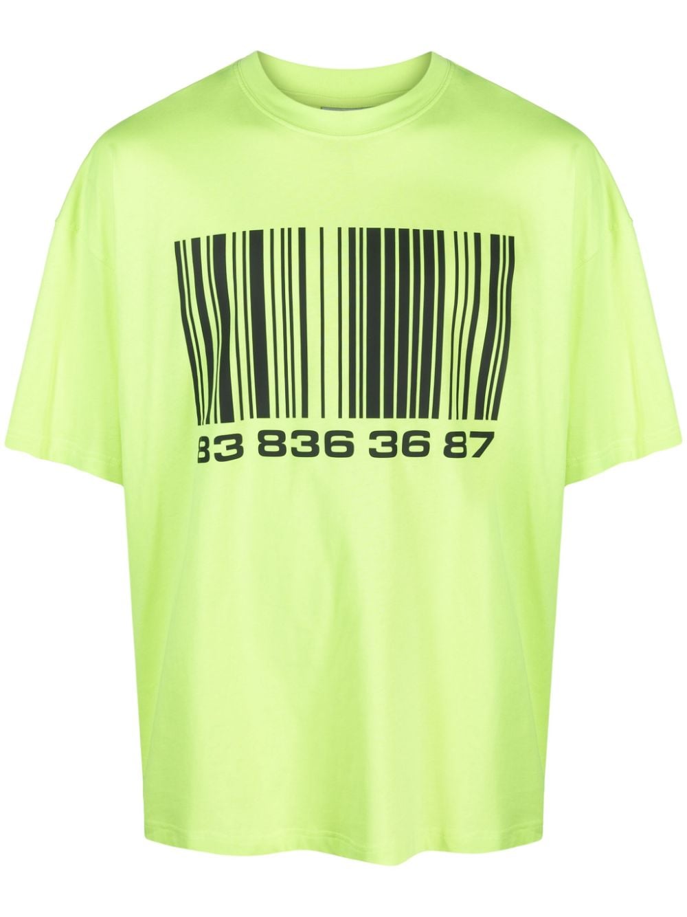 vtmnts t-shirt à imprimé code-barres - jaune