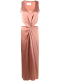 Nanushka Lucca cut-out satin dress - Brown