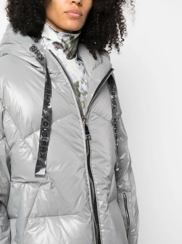ブルゾン Khrisjoy Hooded Zip-Up Padded Jacket Khrisjoy Khris Iconic Hooded Padded Jacket | Silver | FARFETCH