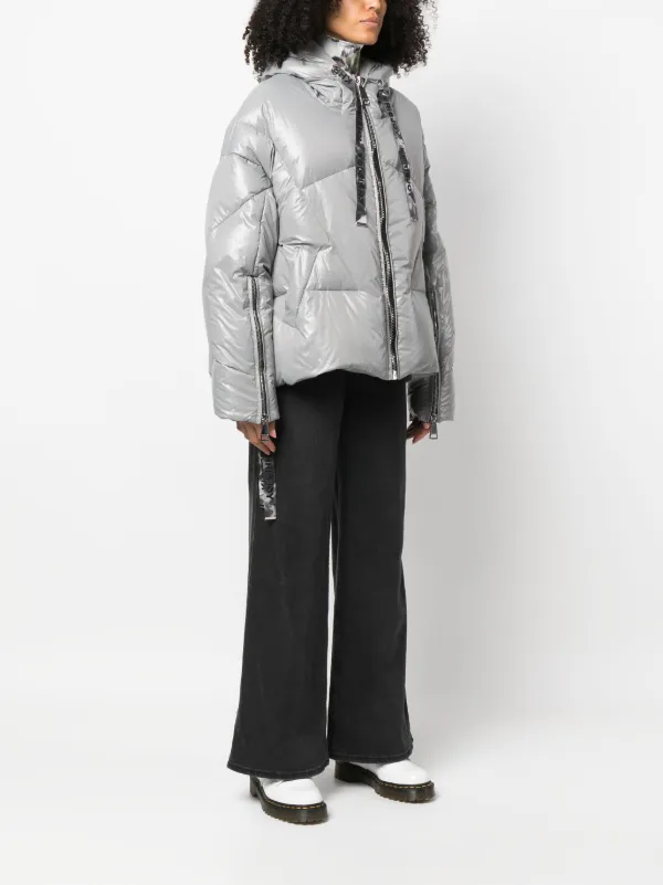Khrisjoy Khris Iconic Hooded Padded Jacket | Silver | FARFETCH