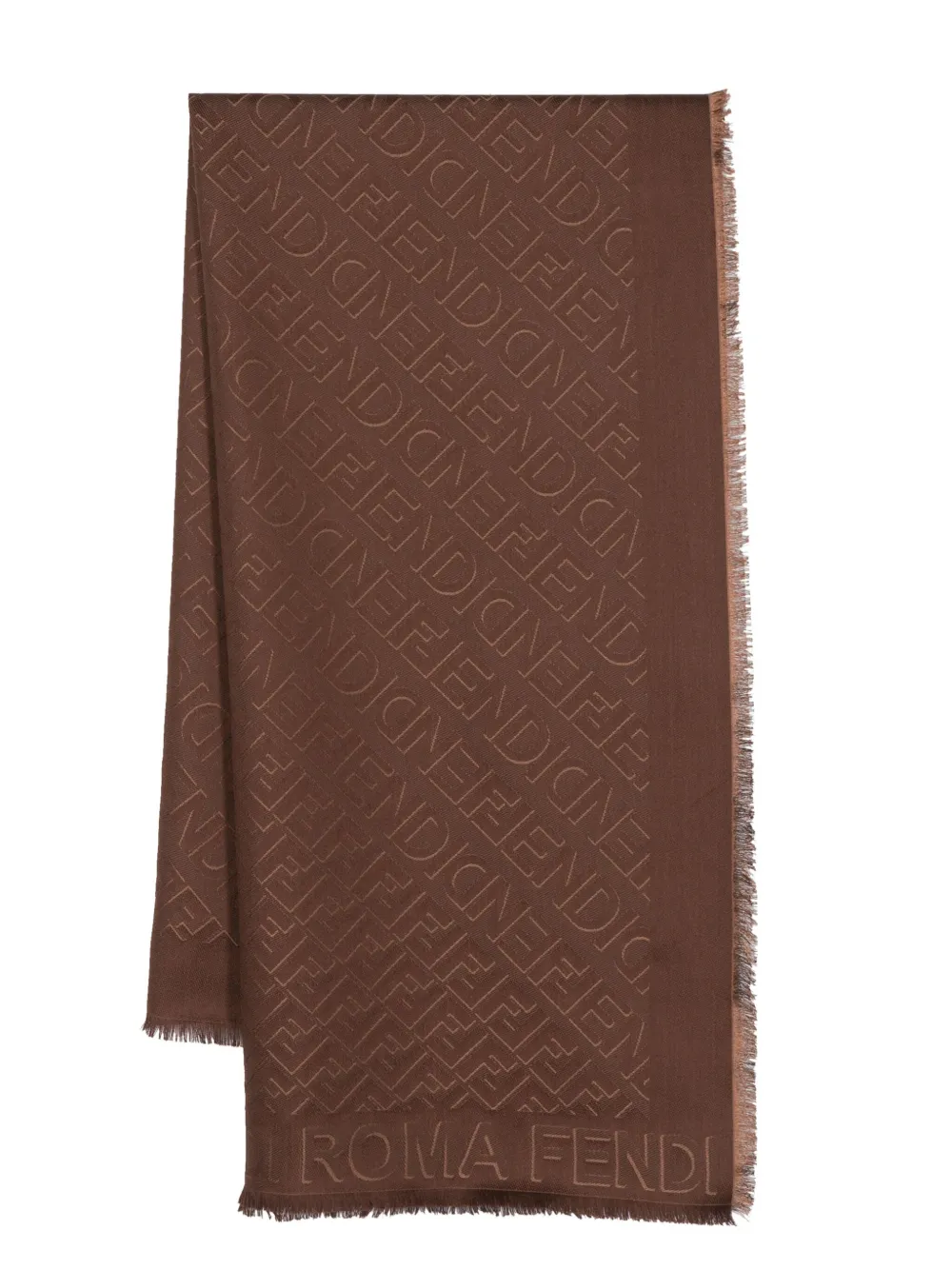 FENDI Sciarpa con stampa - Marrone