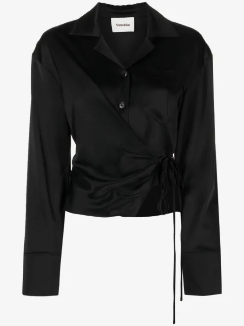 Nanushka Merano wrap shirt