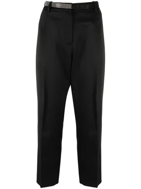 Fabiana Filippi crystal-embellished high-waist trousers