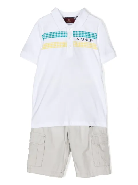Aigner Kids logo-print cotton shorts (set of two)