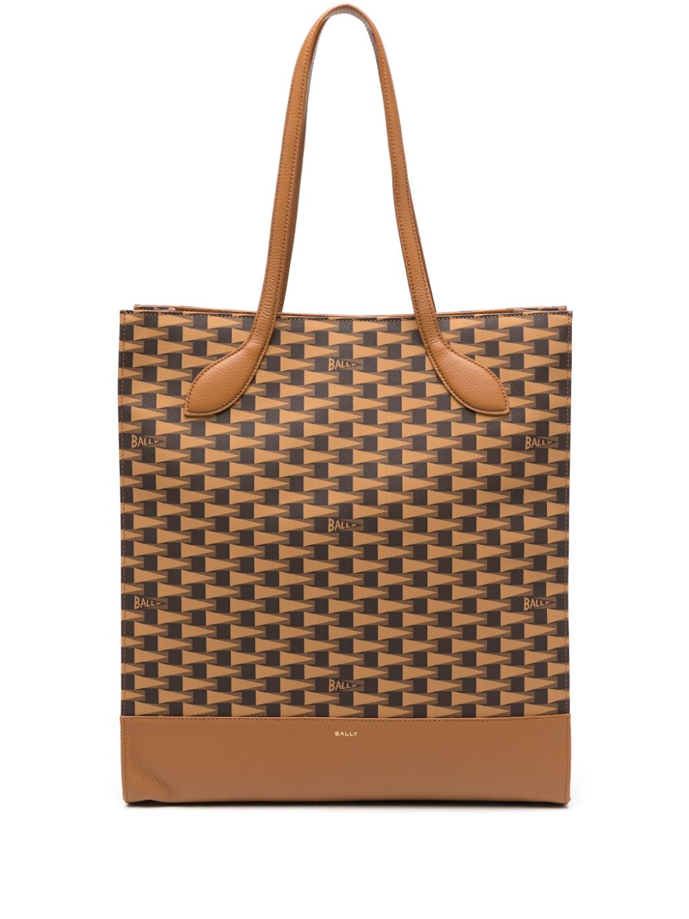 Pennant leather tote bag