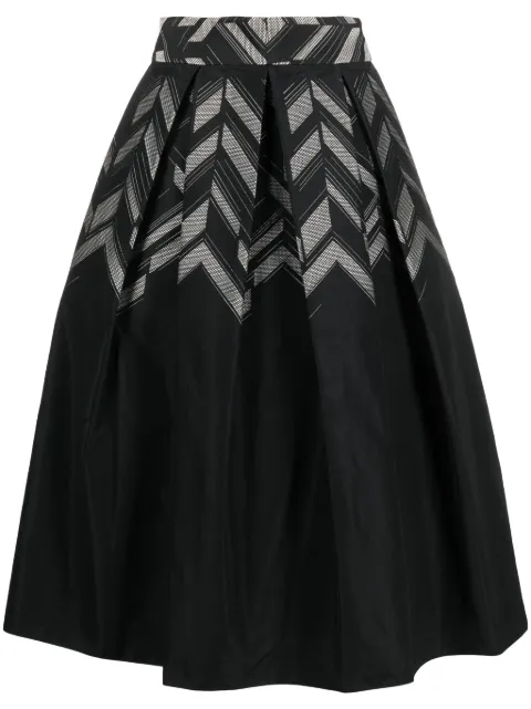 Gemy Maalouf chevron-print pleated midi skirt 