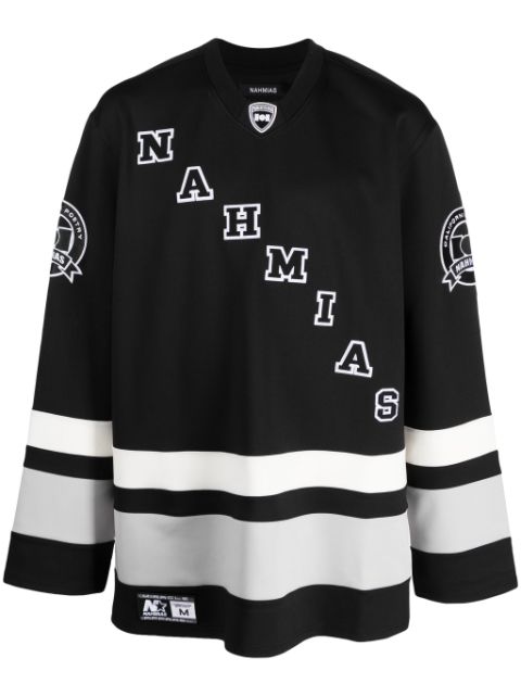 Nahmias hockey-T-shirt i jersey med logomærke