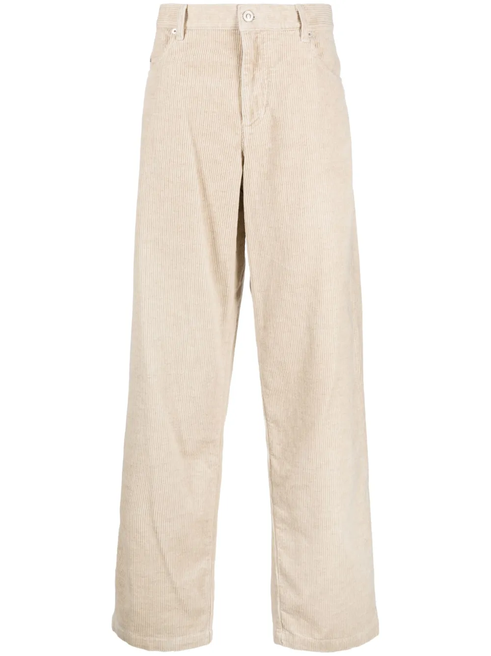 Isabel Marant Corduroy Straight-leg Trousers In Nude