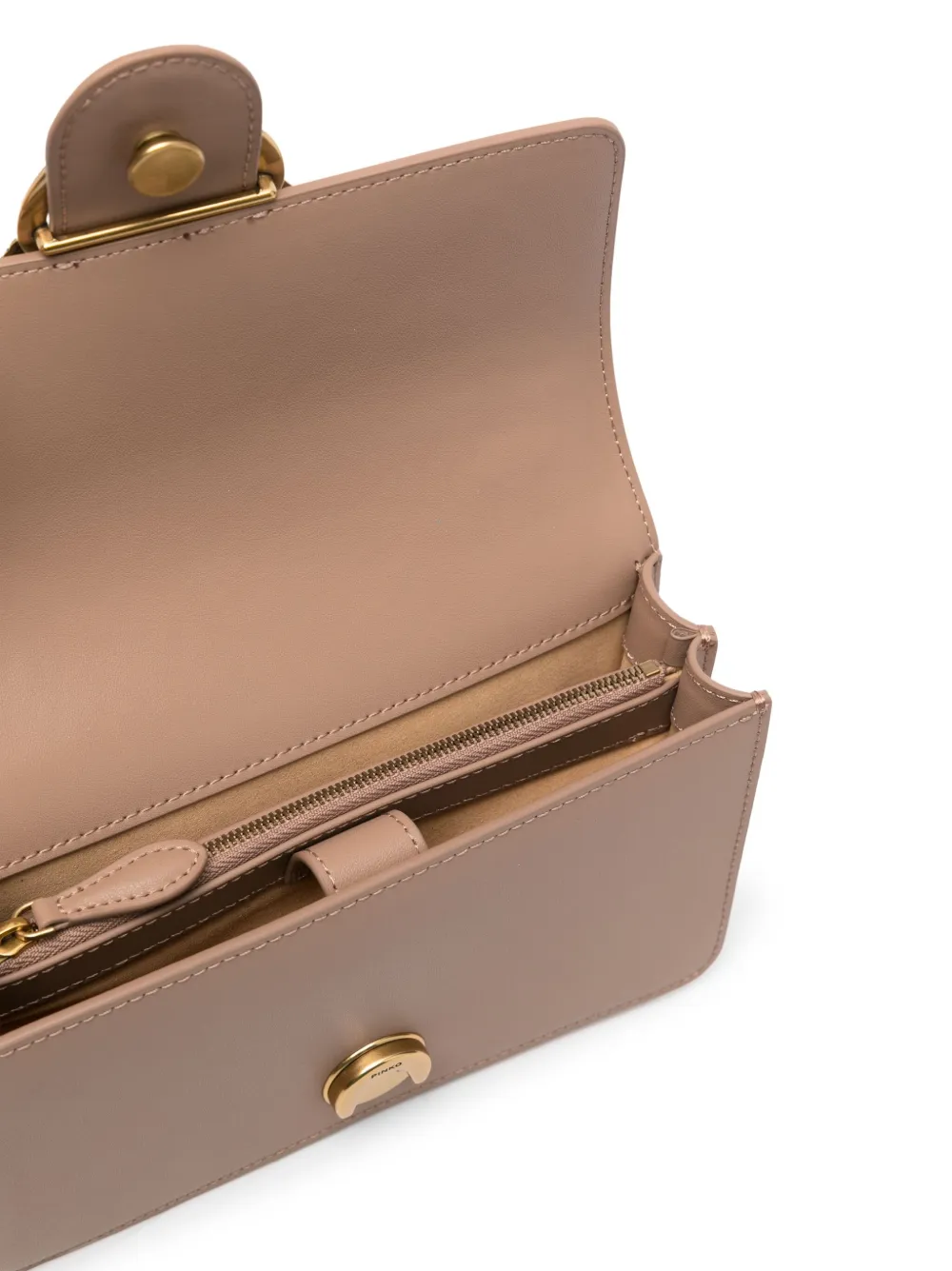 PINKO Love One leren tas Beige