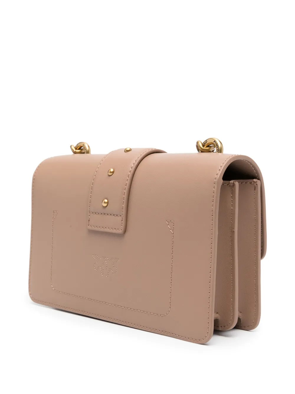 PINKO Love One leren tas Beige