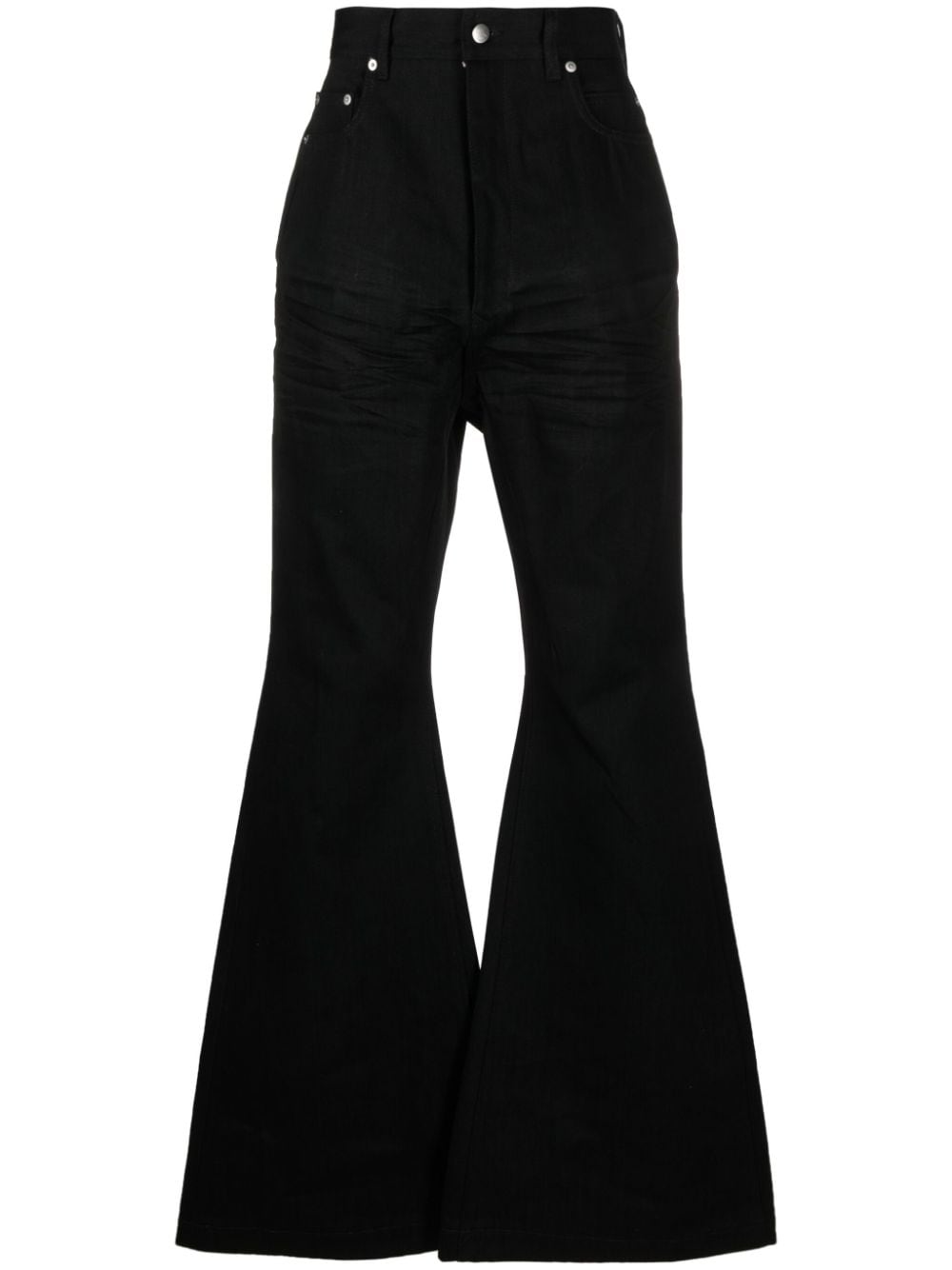 Rick Owens Bolan Boocut Cotton Jeans In Black