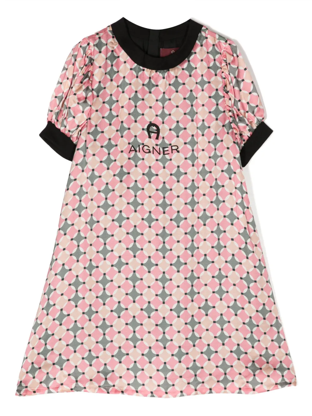 Aigner Babies' Logo-print Short-sleeve Dress In Pink