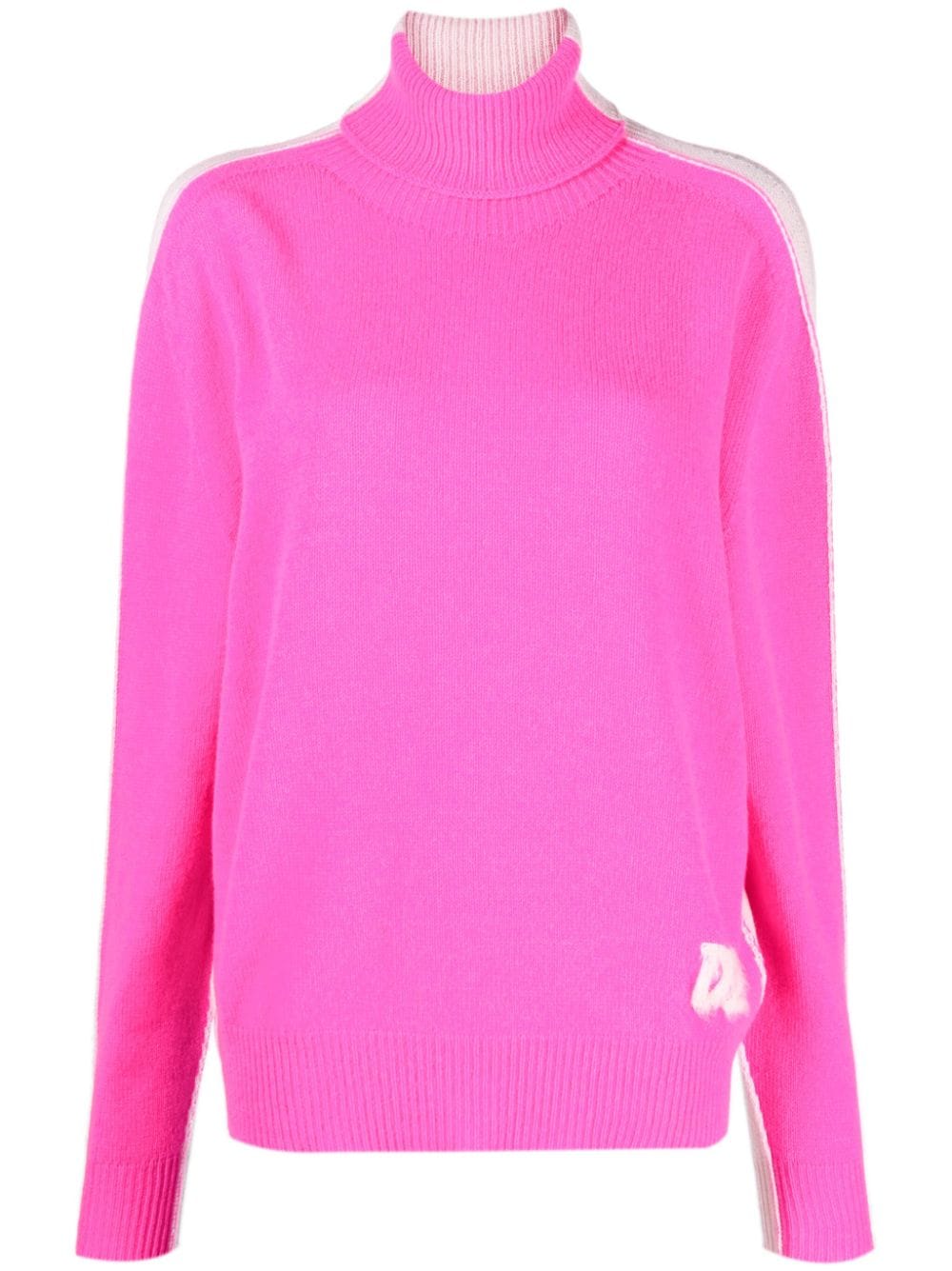 Shop Dsquared2 Two-tone Wool-cashmere Roll-neck Jumper In Rosa