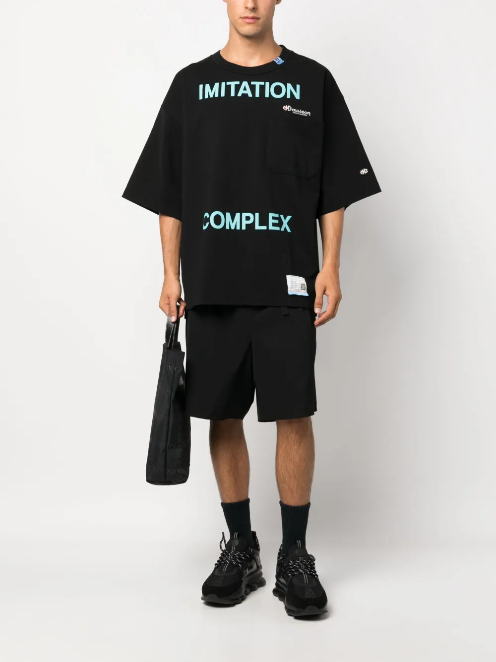 Maison Mihara Yasuhiro T-shirt met tekst - Zwart
