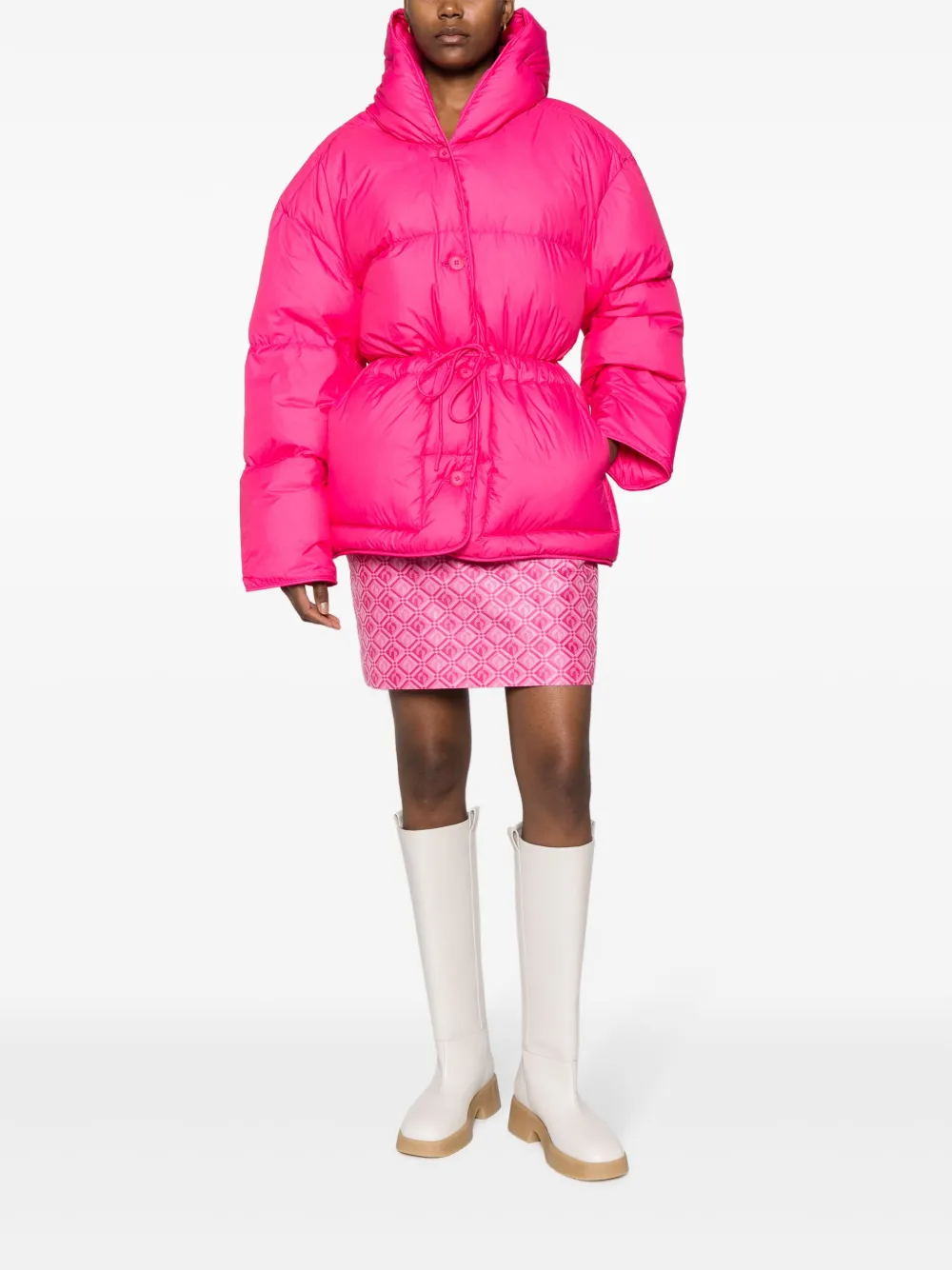 Ienki Ienki Cozy Michlin belted puffer jacket - Roze