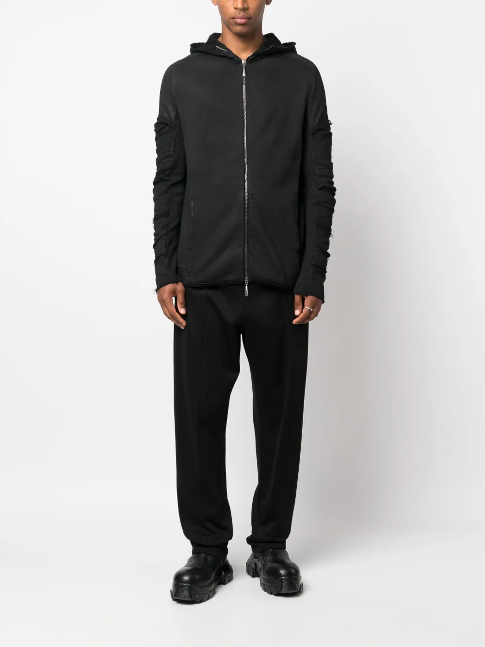 Masnada draped cotton zip-up hoodie | Hoodies | Image 2