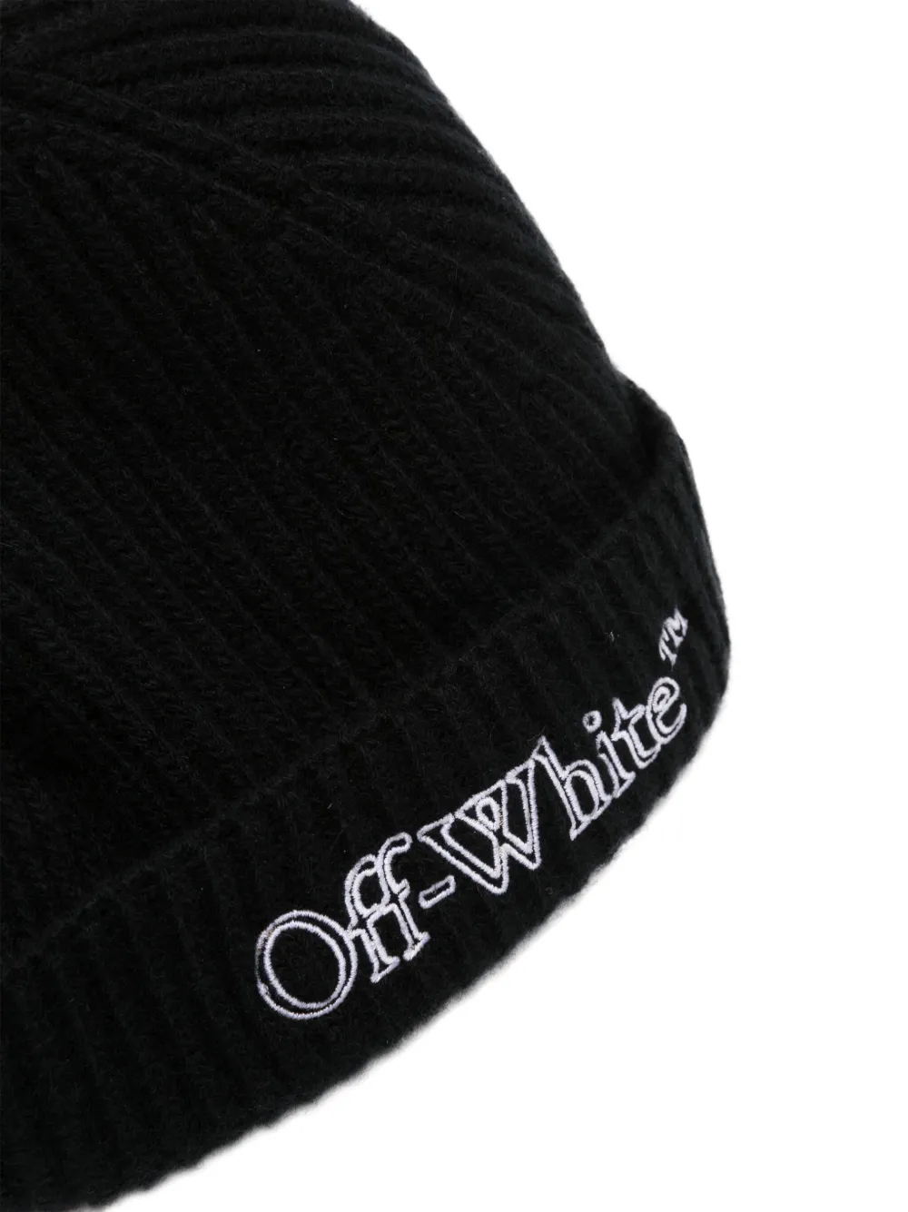 Off-White Muts met geborduurd logo - Zwart