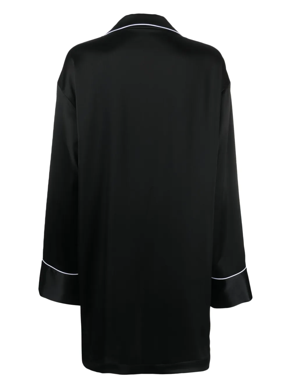 Ssheena long-sleeve satin-finish shirt - Zwart