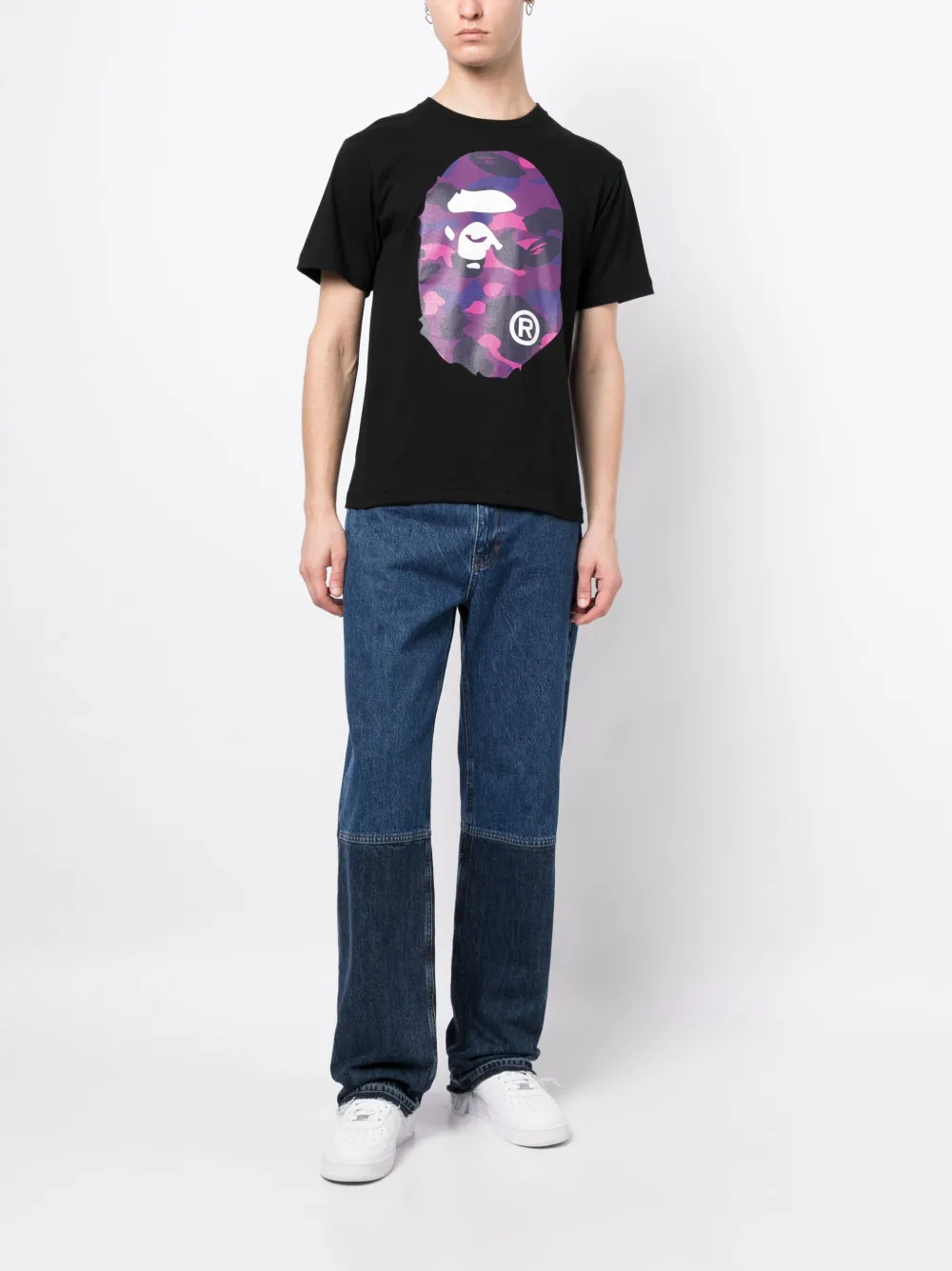 A BATHING APE® T-shirt met logoprint - Zwart
