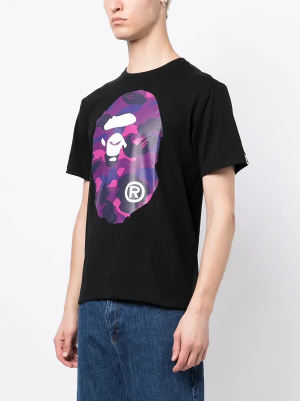 A BATHING APE logo print Cotton T shirt Farfetch