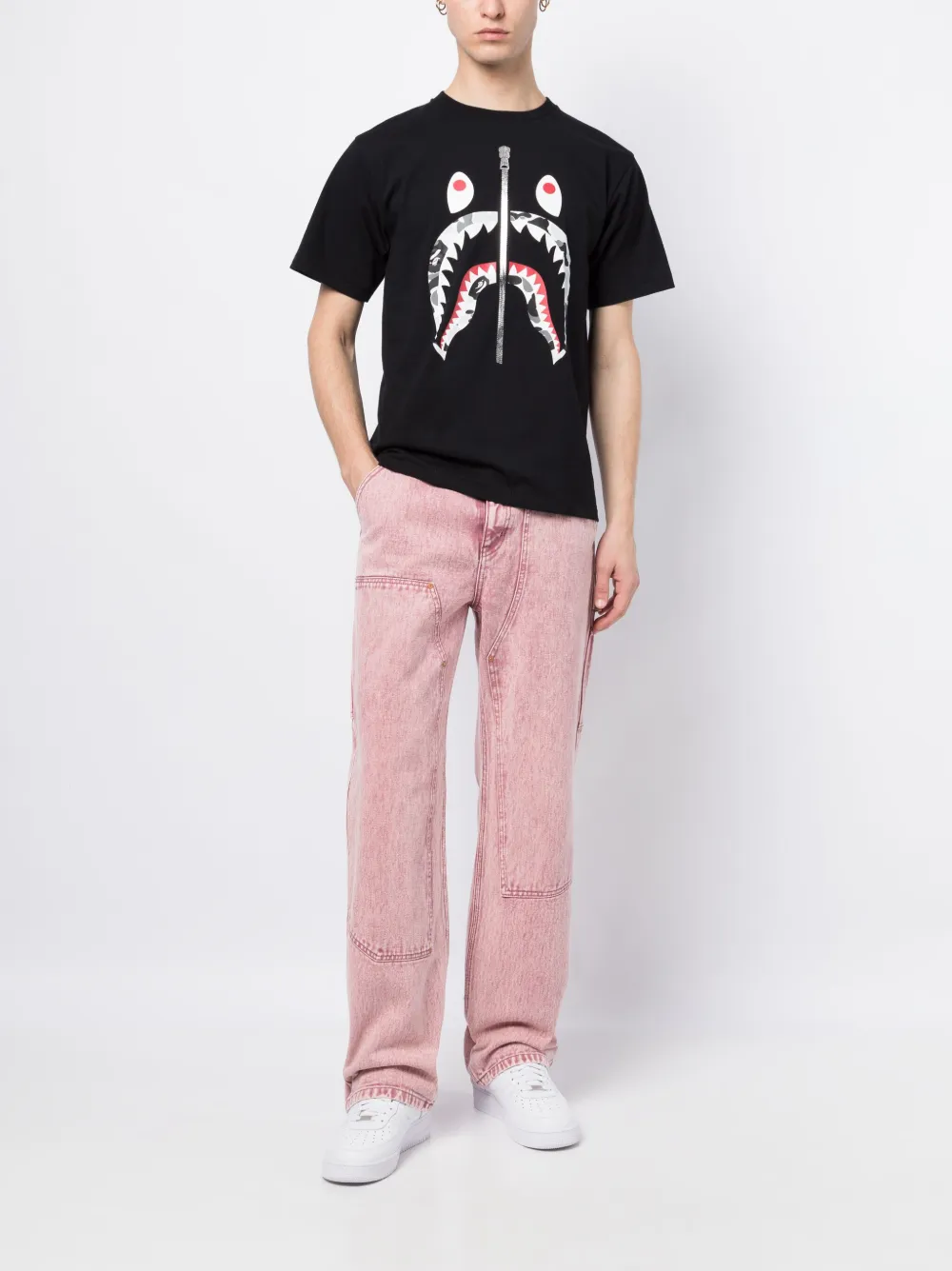 A BATHING APE® T-shirt met print - Zwart