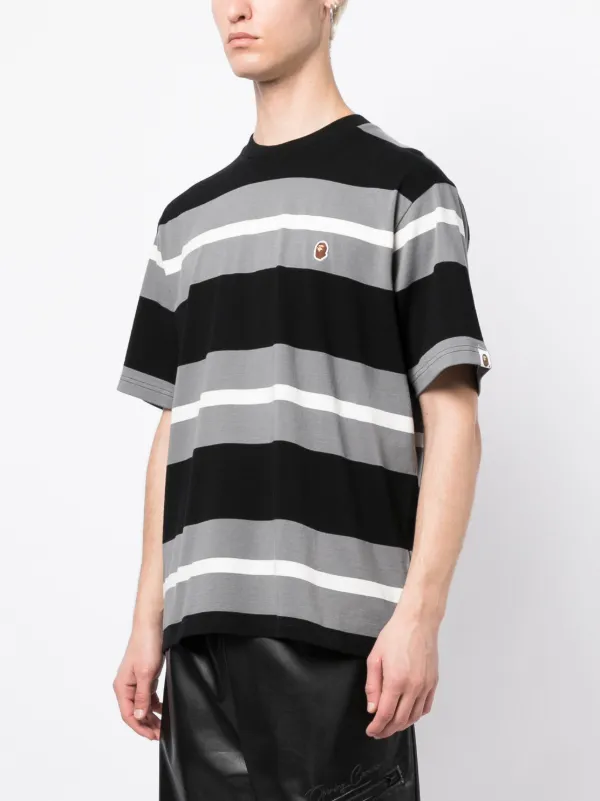 White and black outlet striped t shirt