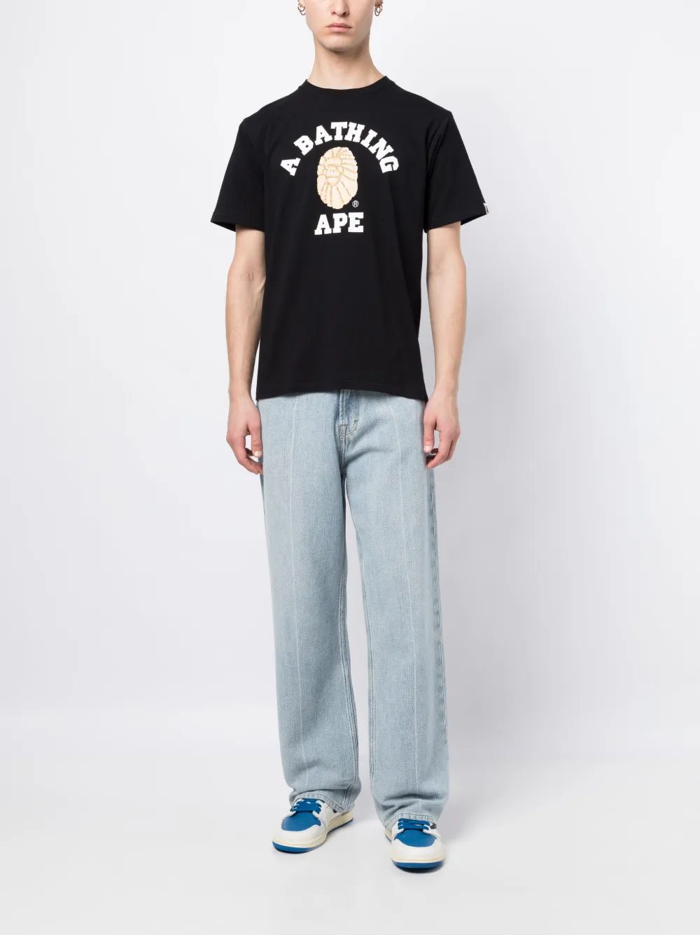 A BATHING APE® T-shirt met logoprint - Zwart