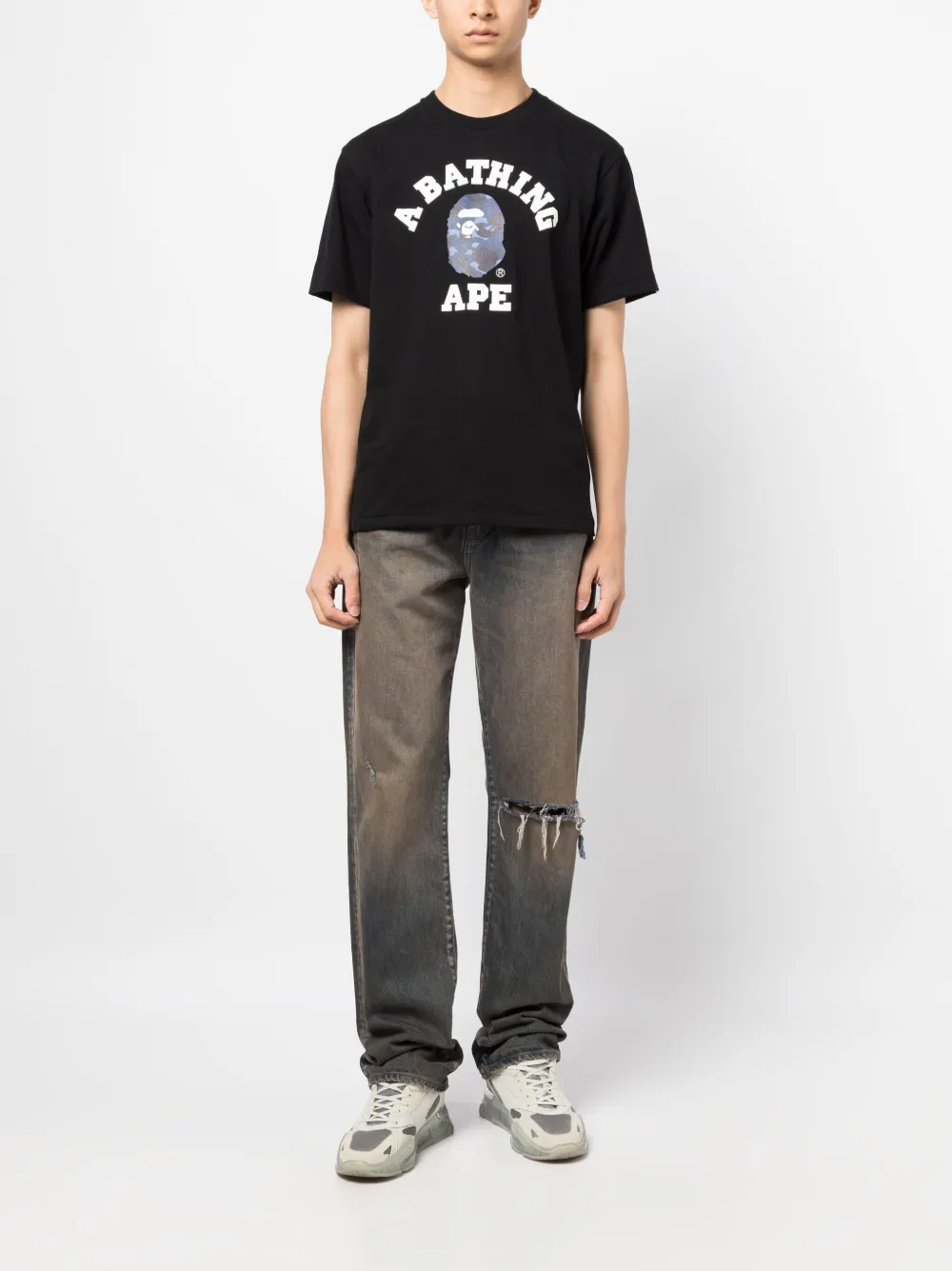 A BATHING APE® T-shirt met print - Zwart