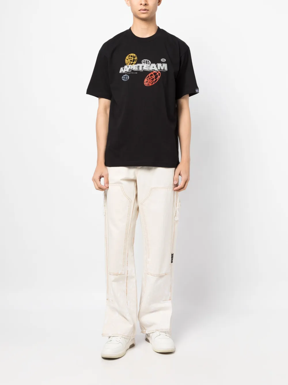 AAPE BY *A BATHING APE® T-shirt met print - Zwart