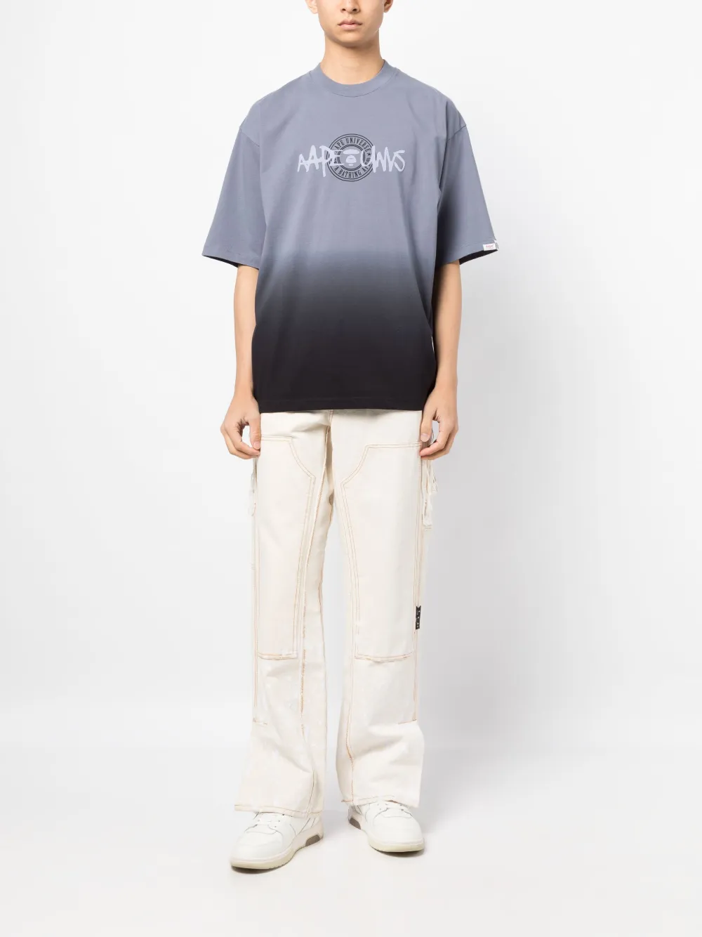 AAPE BY *A BATHING APE® T-shirt met logoprint - Blauw