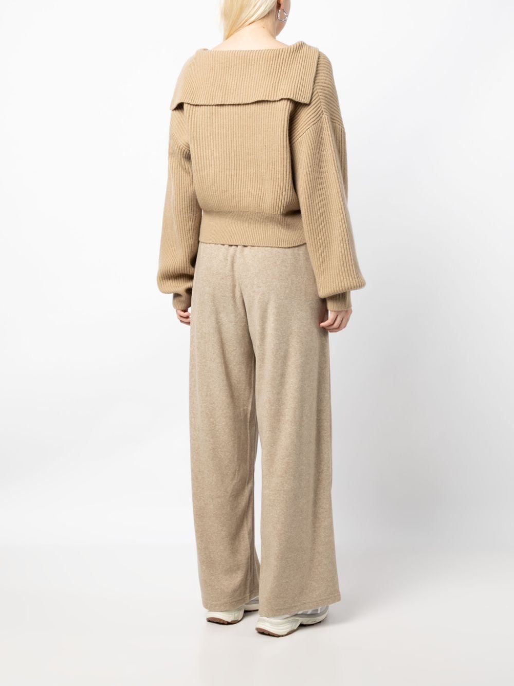 Shop B+ab Ribbed-knit Two-piece Set In Neutrals