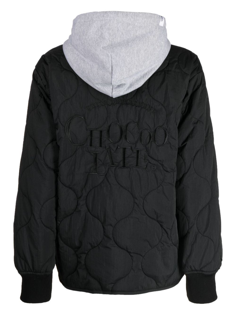 Shop Chocoolate Quilted Hooded Jacket In Black