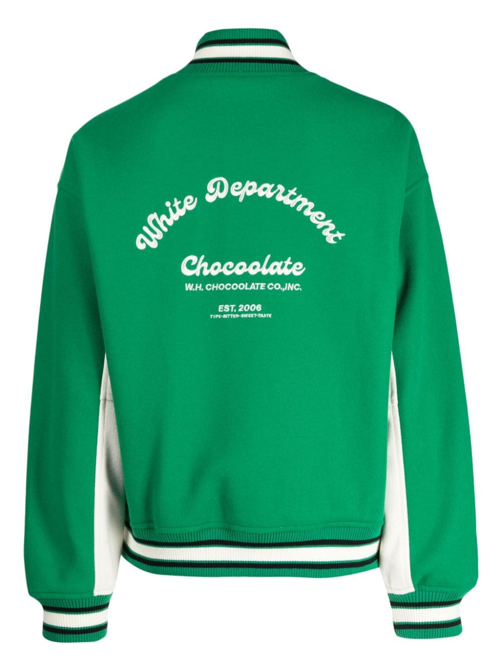 Shop Chocoolate Logo-print Striped Bomber Jacket In Green