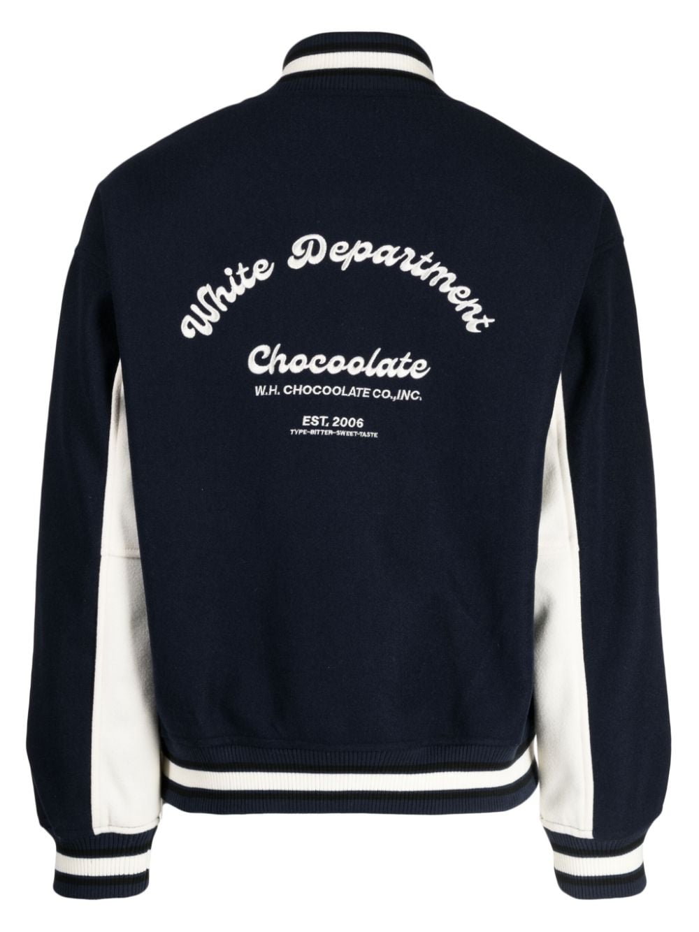 Shop Chocoolate Logo-embroidered Varsity Jacket In Blue