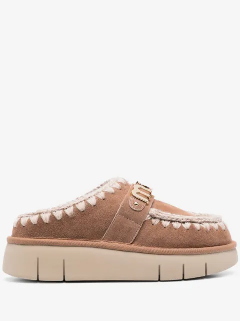 Mou logo-appliqué suede mules