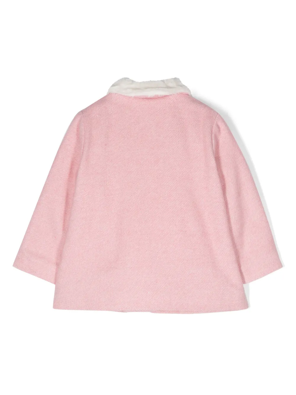 Bonton Jas met kraag van imitatiebont - Roze