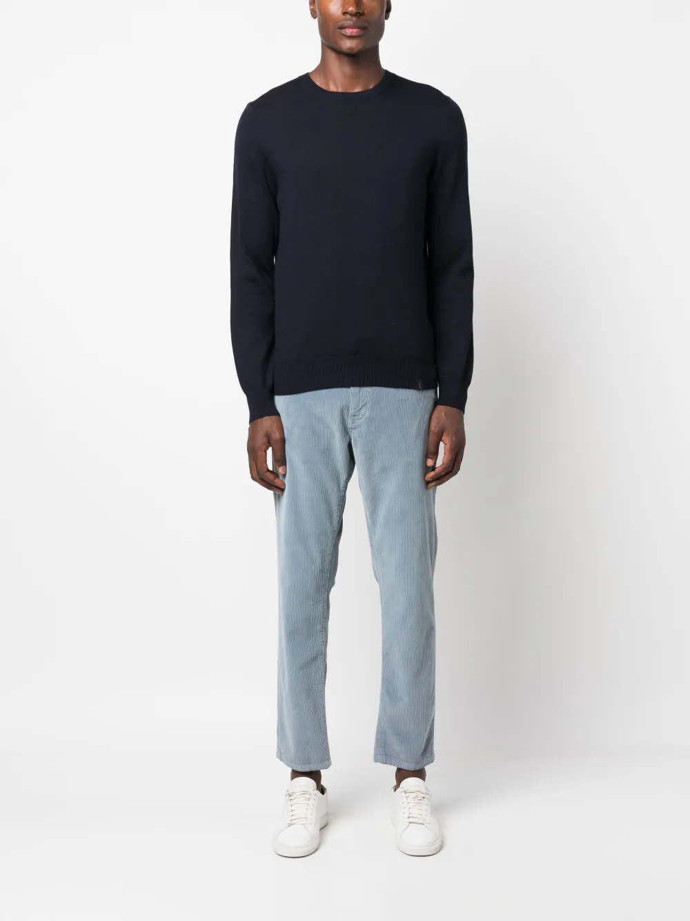 Fay round-neck virgin wool jumper - Blauw