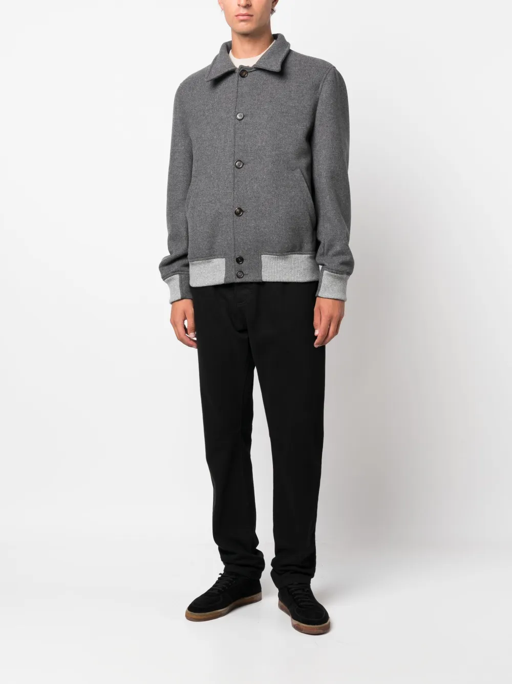 Brunello Cucinelli wool-cashmere bomber jacket - Grijs