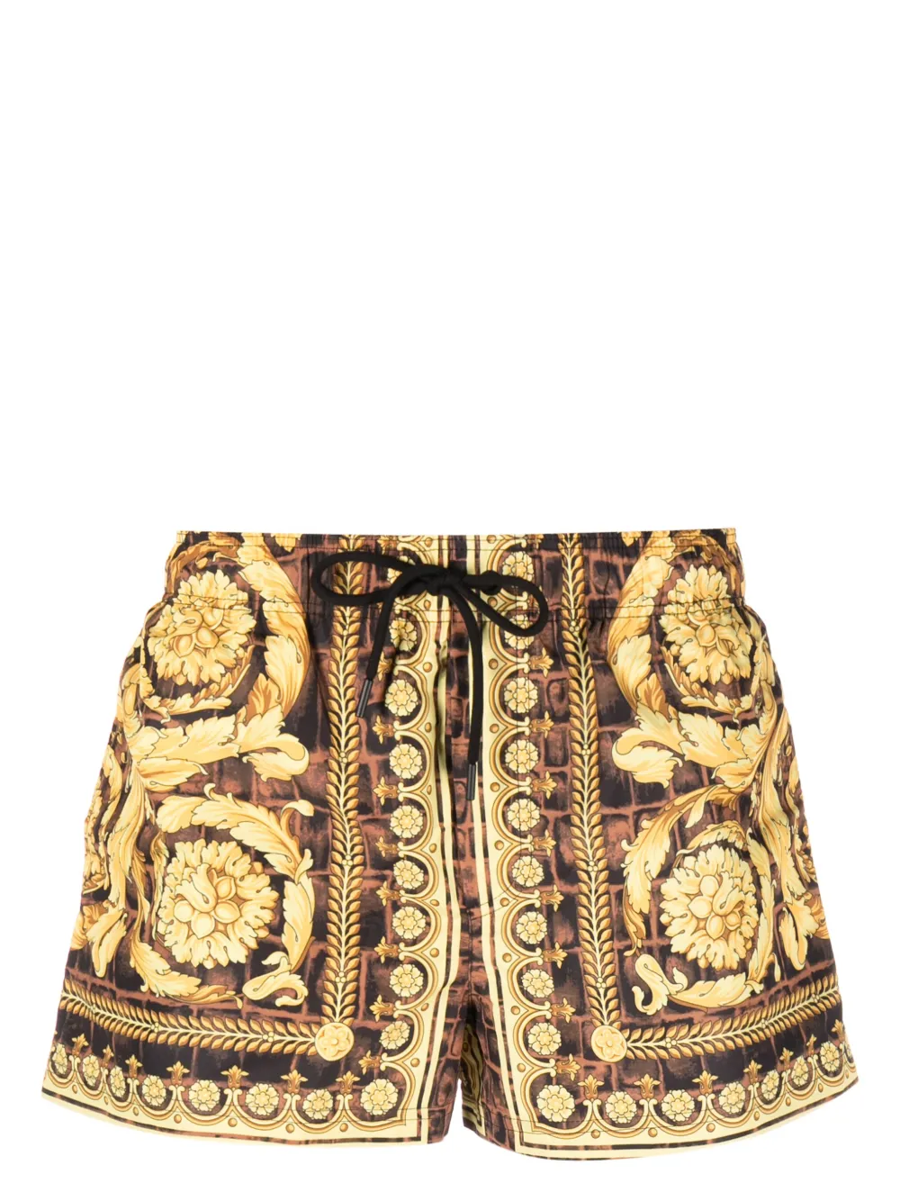 Versace Baroccodile-print swim shorts Men