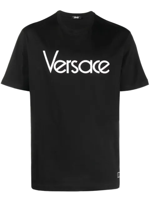 Versace logo-embroidered cotton T-shirt