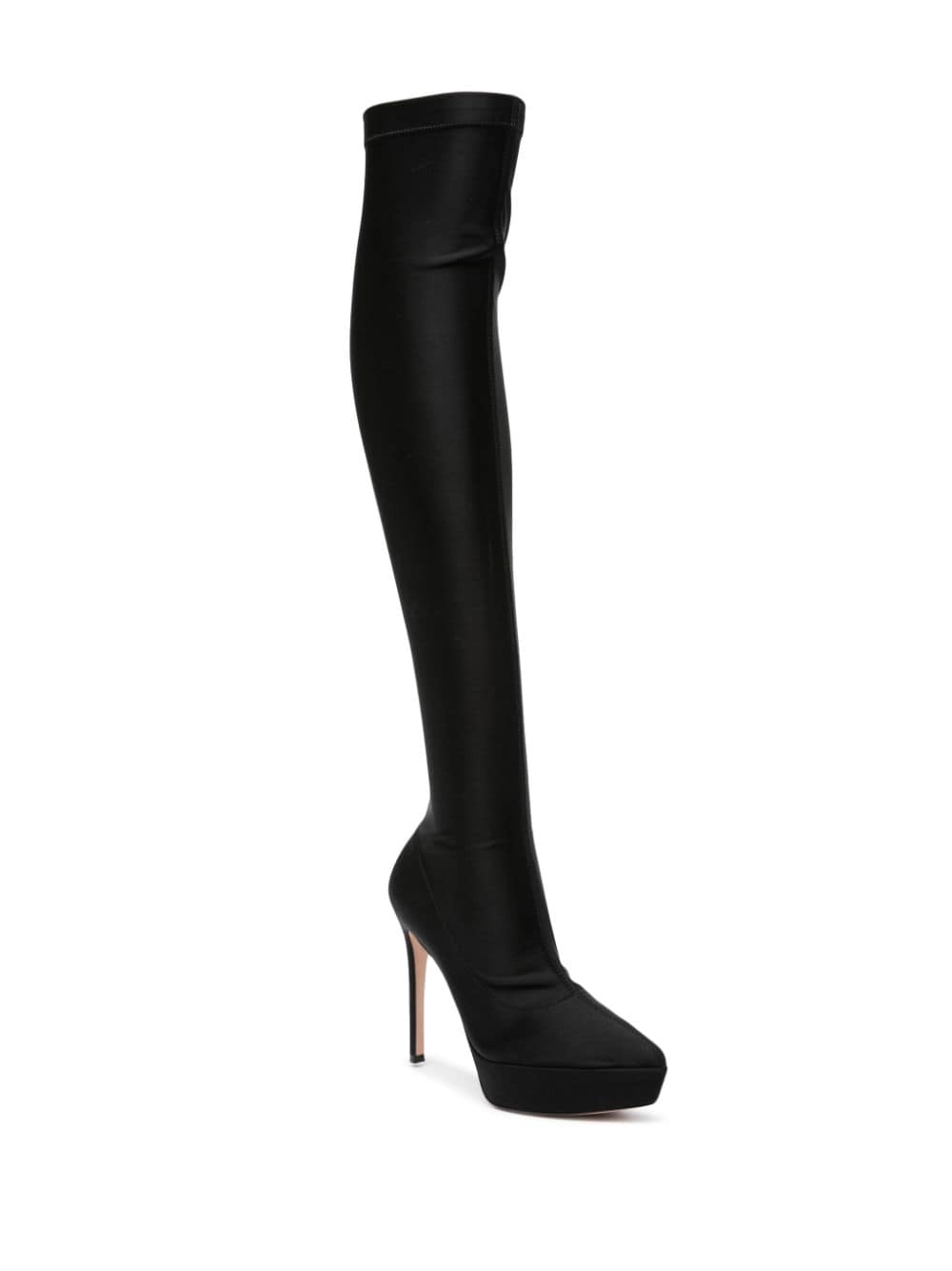 Shop Gianvito Rossi 120mm Platform Over-the-knee Boots In Black