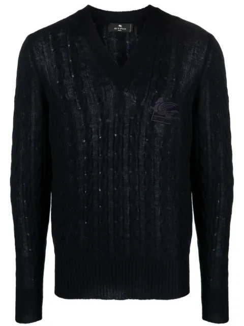 ETRO logo-embroidered cashmere jumper