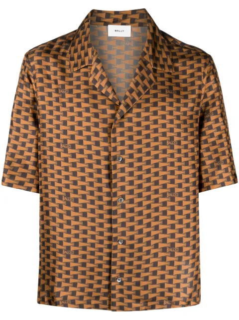 Bally camisa de seda con estampado gráfico
